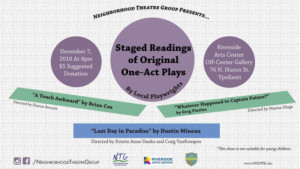 Neighborhood Theatre Group Presents Staged Readings Of Original One-Act Plays Image