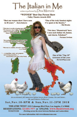 Award Winning Comedy THE ITALIAN IN ME Returns Next Month 