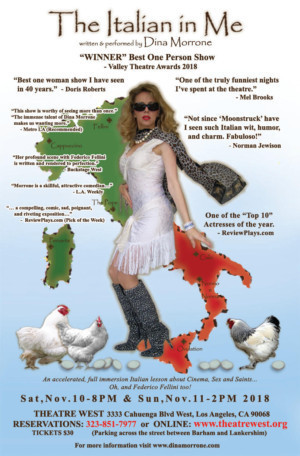 Award Winning Comedy THE ITALIAN IN ME Returns Next Month Image