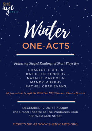 Plays by Natalie Margolin, Mandy Murphy Set for SheNYC's Winter One-Acts Series 