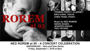 Bargemusic Presents Rorem At 95 - A Concert Celebration 