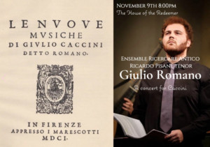Ensemble Ricercare Antico With Tenor Riccardo Pisani Performs Caccini Program In The 1607 Library Of The House Of The Redeemer Image