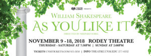 AS YOU LIKE IT By William Shakespeare Comes to UNM Image
