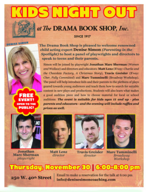 Child Acting Expert Denise Simon to Host 'Kids Night Out' Panel at The Drama Book Shop Image