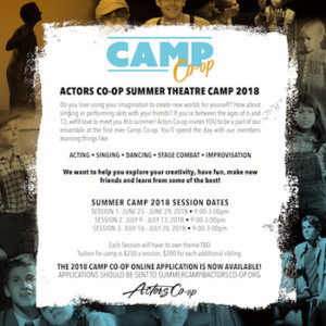 Actors Co-Op Summer Theatre Camp 2018 Announced 