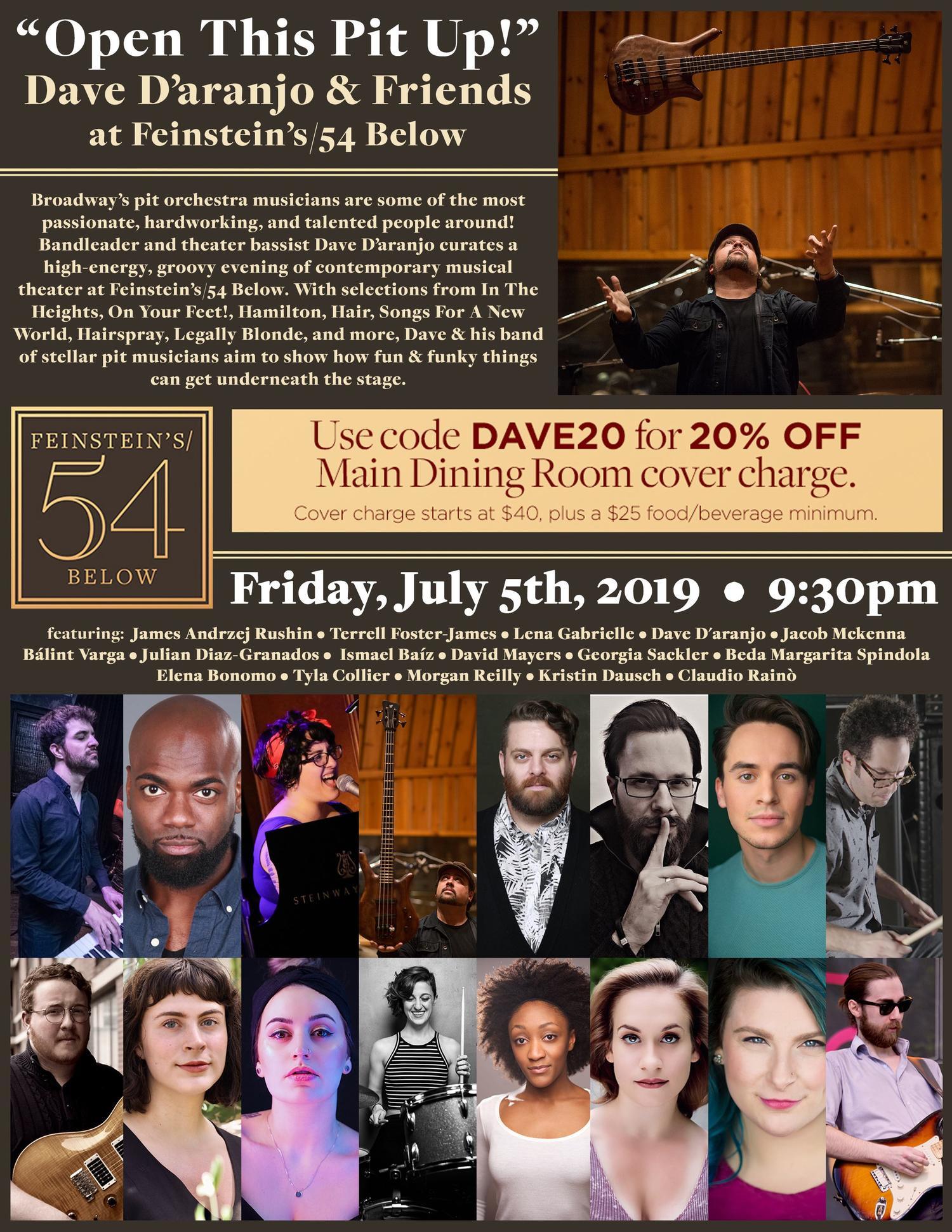 Theater Bassist Dave D'aranjo Re-Stages OPEN THIS PIT UP! at Feinstein's/54 Below Image