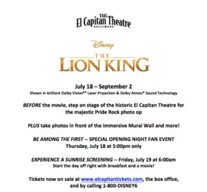 El Capitan Theatre Presents Disney's THE LION KING 