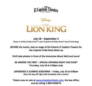 El Capitan Theatre Presents Disney's THE LION KING Image