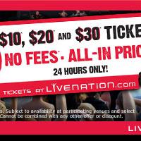 Additional Artists And Shows Added as Live Nation Extends No Free Prices Of $10, $20, Video