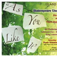 Island Stage Left Holds Picnic Friendraiser Performance 7/25 With AS YOU LIKE IT