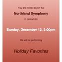 Northland Symphony Orchestra Announces Holiday Concert of 2010-2011 
