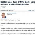 Toronto Star Reviews SPIDER-MAN: '$65 million disaster' Video