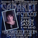 ReVision Theatre Cabaret Series Kicks Off at Chico’s House of Jazz With Sandy Sasso, 3/22