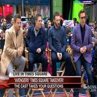 VIDEO: THE AVENGERS Stars Robert Downey Jr., Chris Evans, Mark Ruffalo, and Jeremy…