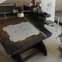 Treasures of NY Public Library for the Performing Arts - Al Hirschfeld's Drawing Table and Barber's Chair