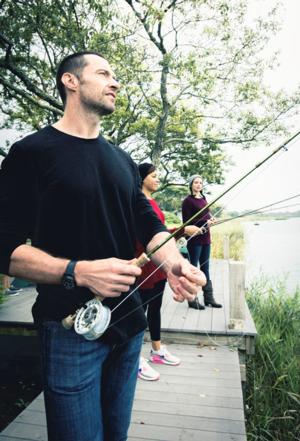 Photo Flash: Hugh Jackman and Company Begin Rehearsals Today for THE RIVER; Yesterday? Fishing! Image
