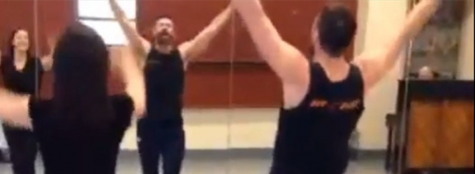 STAGE TUBE: Sneak Peek at Hugh Jackman Tapping in Rehearsal for the Tonys! Video