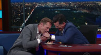 VIDEO: Alexander Skarsgard Challenges Stephen to Eat Swedish Fish Eggs on LATE SHOW