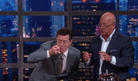 VIDEO: Andrew Zimmern Gets Stephen Colbert to Eat Brains Video
