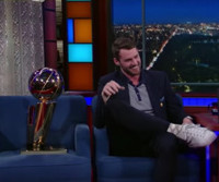 VIDEO: Kevin Love Shows Off NBA Championship Trophy on LATE SHOW