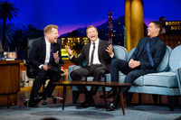 VIDEO: Aaron Eckhart, Trevor Noah & James Get Physical on LATE LATE SHOW Video
