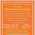 Riverside Opera Company Presents GIVING THANKS FOR GREAT SINGING Tonight Video