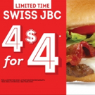 Swiss Just In: Wendy's Adds Swiss Jr. Bacon Cheeseburger to 4 for $4 Meal