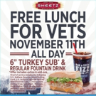 Sheetz Celebrates Veterans Day With Free Meal For Veterans And Active Military Person