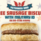 A Free Sausage Biscuit Salute For All Veterans from Krystal'