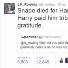 JK Rowling Uses Twitter to Answer Questions About Snape