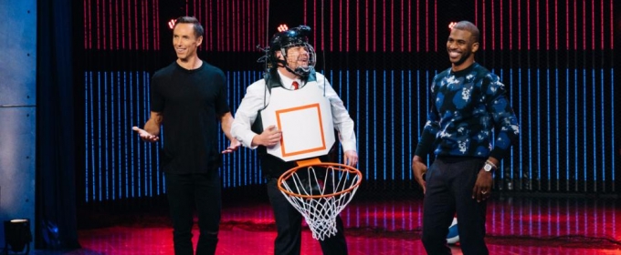VIDEO: James Corden Plays Human Basketball Hoop with Steve Nash & Chris Paul Video