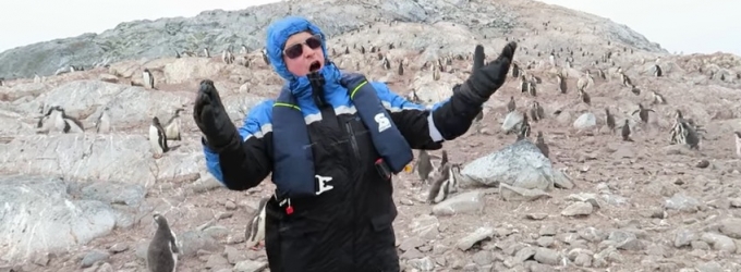 STAGE TUBE: Penguins Scatter From Opera Singer's Aria Video