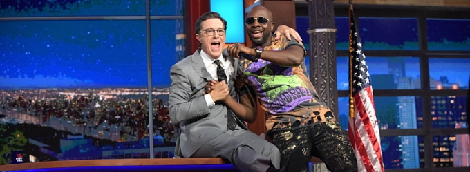 VIDEO: Stephen Colbert Raps with Wyclef Jean During LATE SHOW Commercial Break! Video