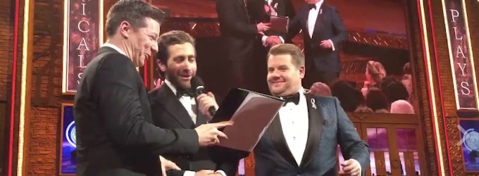 VIDEO: Jake Gyllenhaal, Sean Hayes & James Corden Cover ALADDIN During TONY's… Video