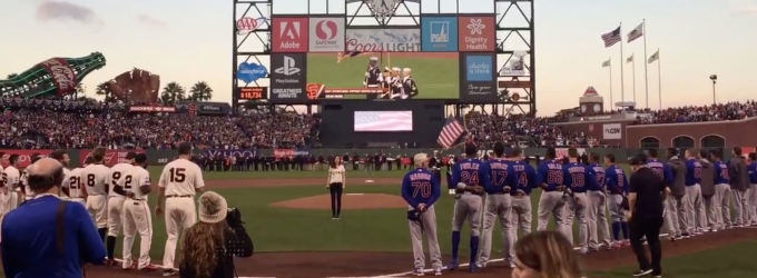 STAGE TUBE: Lena Hall Performs National Anthem for Game 3 of NLDS Video