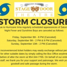 Stage Door Theatre Cancels Weekend Shows Due to Hurricane Irma