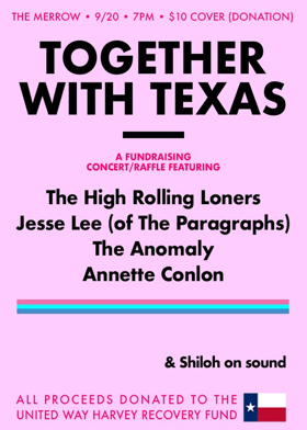 Annette Conlon to Perform at TOGETHER WITH TEXAS Hurricane Harvey Relief Benefit Image