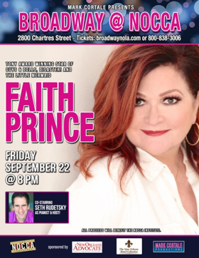 Faith Prince and Seth Rudetsky Come to NOCCA Next Week Image