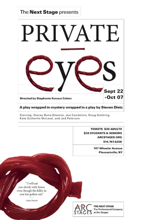 Arc Stages to Present PRIVATE EYES by Steven Dietz Image