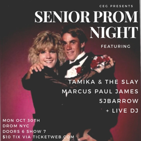 Tamika Lawrence, Marcus Paul James and Gerard Cocoinco to Host 'Senior Prom Night' to Benefit Puerto Rico Image