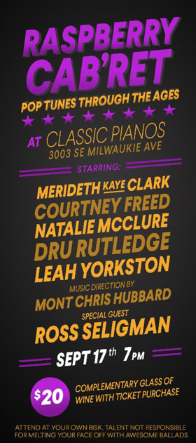 RASPBERRY CAB'RET—Pop Tunes Through the Ages in Portland this September Image