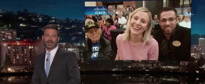 VIDEO: Jimmy Kimmel Talks to Kristen Bell Live in Orlando After Hurricane Irma Video