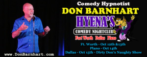 Comedy Hypnotist Don Barnhart Returns to Hyenas in Texas Image