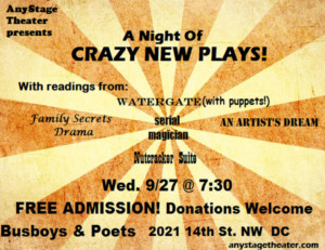 A NIGHT OF CRAZY NEW PLAYS Represents the Best of D.C.! Image
