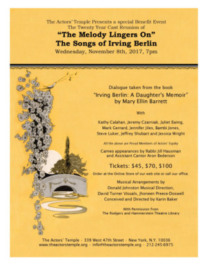THE MELODY LINGERS ON Opens 11/8 Actors' Temple Image