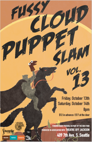 Theatre Off Jackson Presents FUSSY CLOUD PUPPET SLAM Volume 13 Image