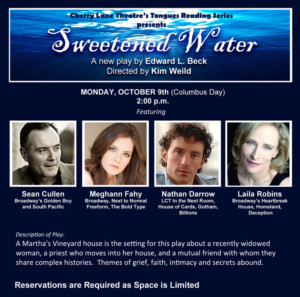 Edward L. Beck's SWEETENED WATER Gets Reading at Cherry Lane Image