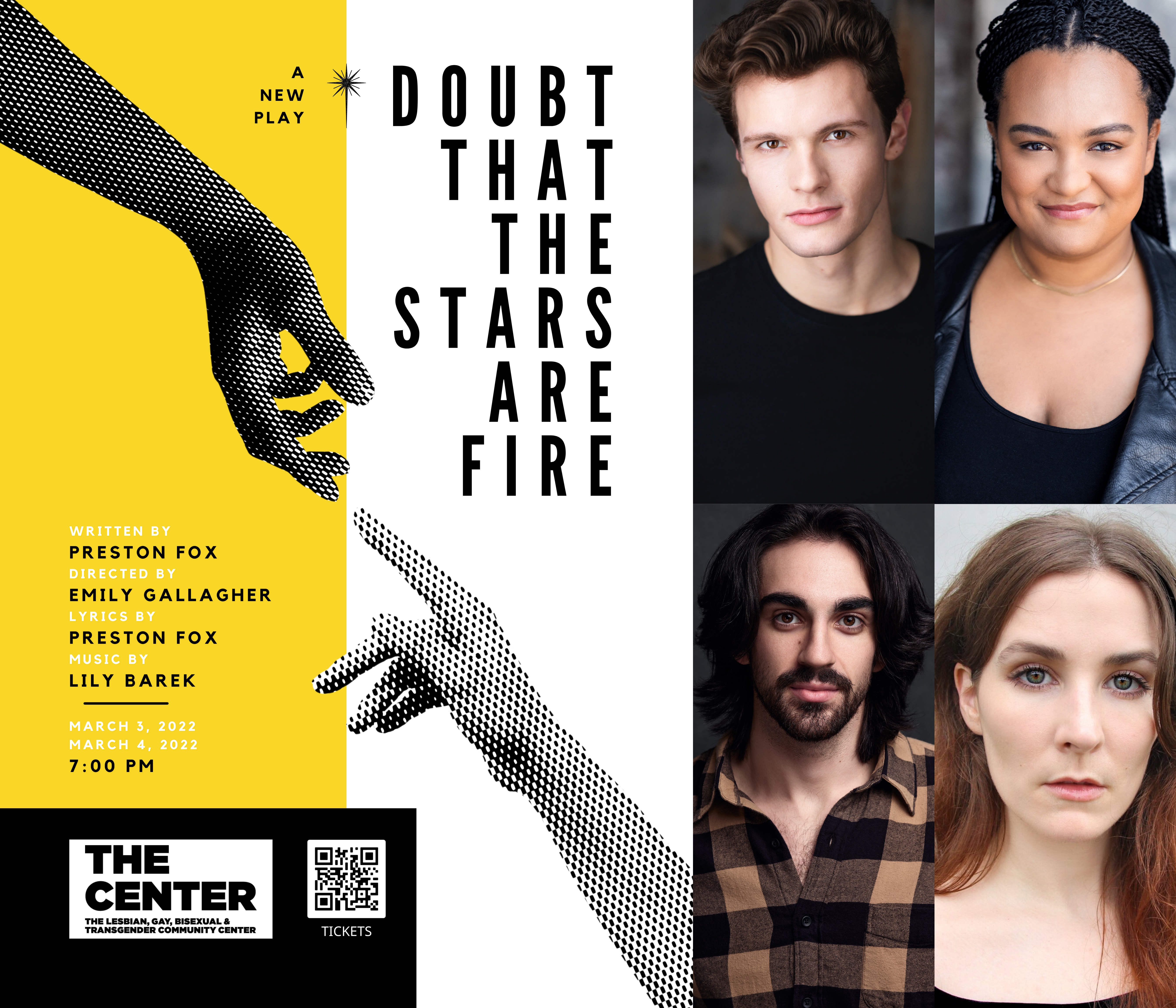 The Center to Present DOUBT THAT THE STARS ARE FIRE by Preston Fox 