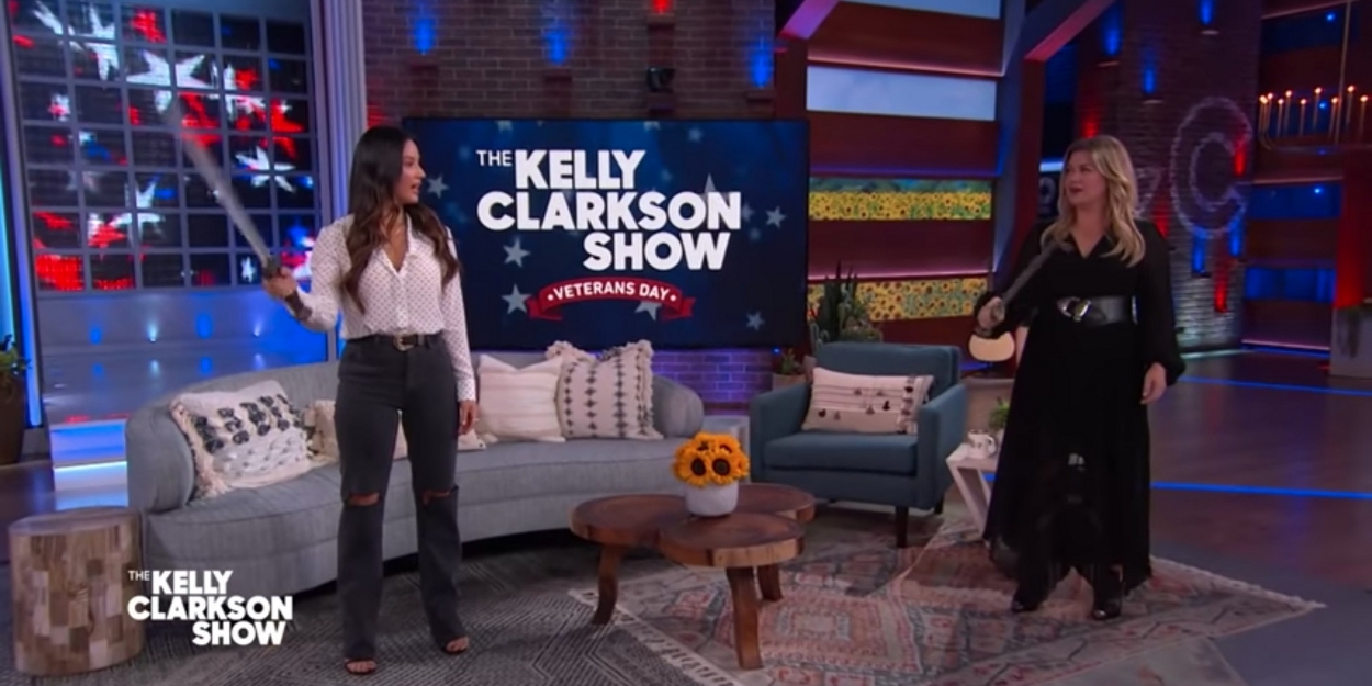 VIDEO: Olivia Munn Gives Kelly Clarkson Sword Fighting Lessons Video