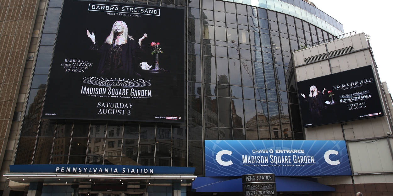The marquee at the entrance to the Madison Square Garden indoor